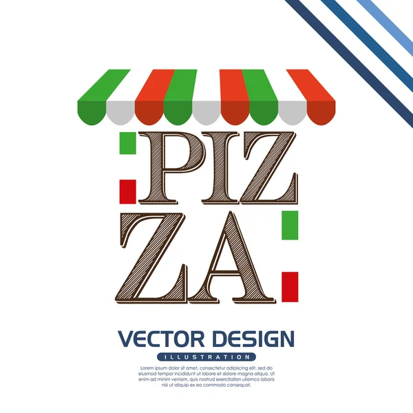 Ízletes pizza design — Stock Vector