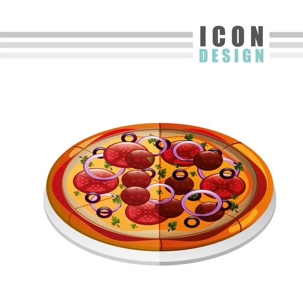 Delicioso diseño de pizza — Vector de stock