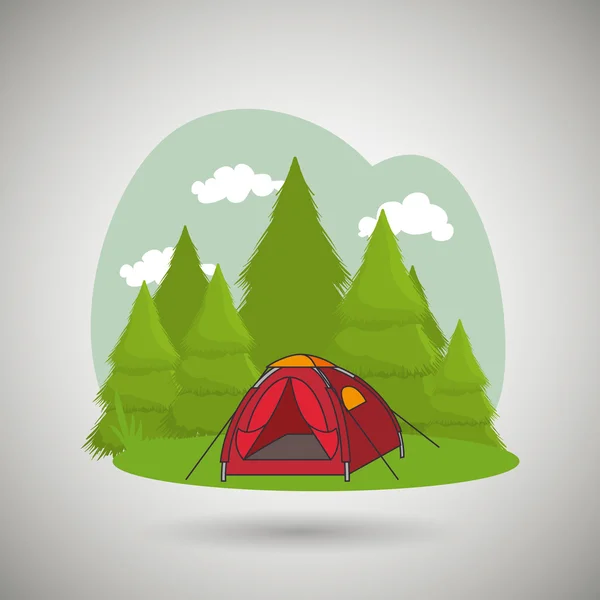 Camping equipment design — Stock Vector