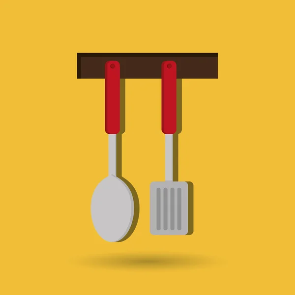 Cocina utencils diseño — Vector de stock