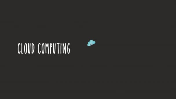 Animiertes Cloud Computing Design, Videoanimation — Stockvideo