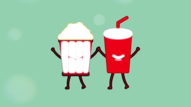 Animated cinema food design, Video Animation — Stock Video