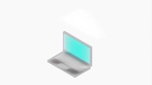 Projeto do ícone do portátil, animação vídeo — Vídeo de Stock