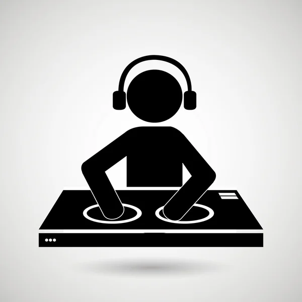 DJ simgesi tasarım — Stok Vektör
