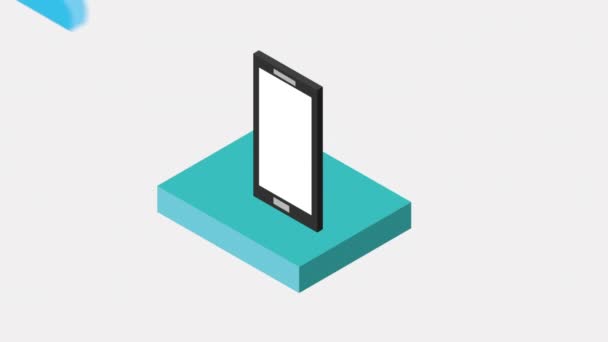 Mobilní telefon design ikony, Video animace — Stock video