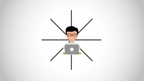 Personas con diseño de ordenador, Vídeo Animación — Vídeos de Stock