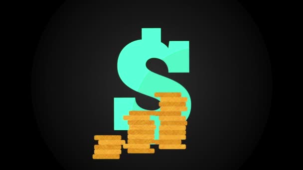 Geld-Ikone Design, Videoanimation — Stockvideo