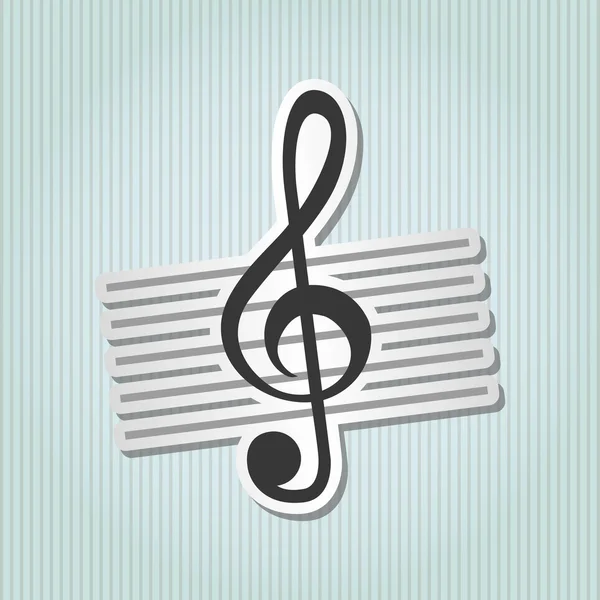 Icono musical diseño — Vector de stock