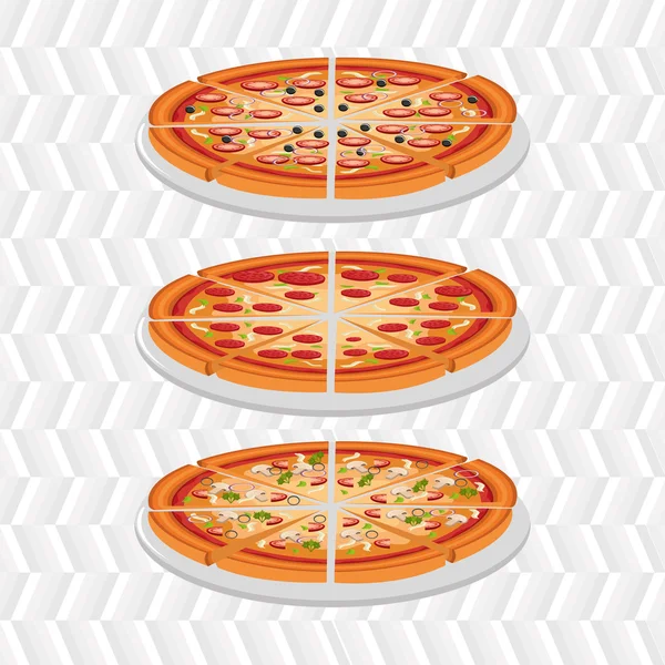 Läcker pizza design — Stock vektor