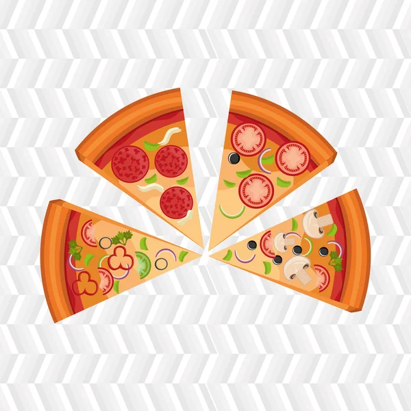 Läcker pizza design — Stock vektor