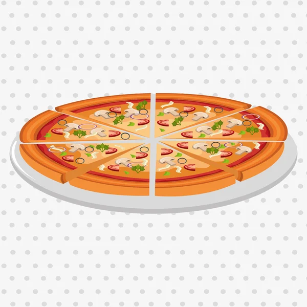 Delicioso design de pizza —  Vetores de Stock