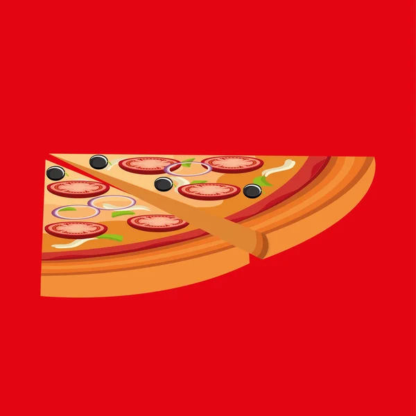 Delicioso design de pizza —  Vetores de Stock