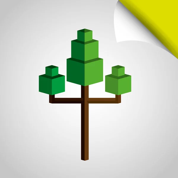 Isometrisk träd ikon design — Stock vektor
