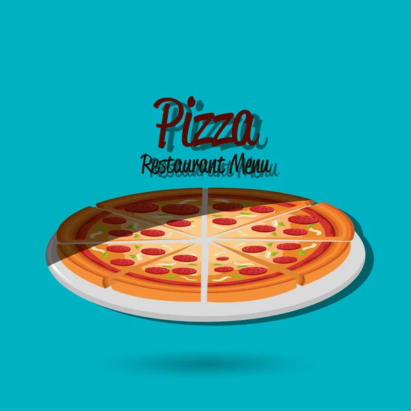 Ízletes pizza design — Stock Vector