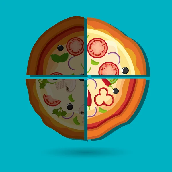 Delicioso diseño de pizza — Vector de stock