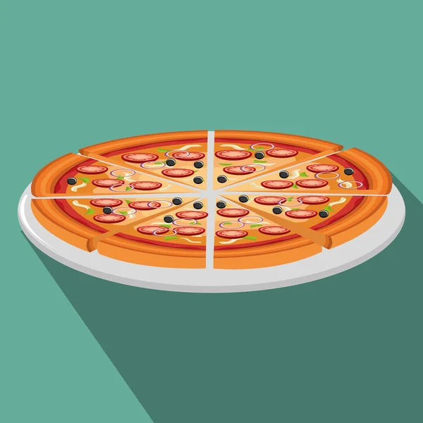 맛 있는 피자 디자인 — 스톡 벡터