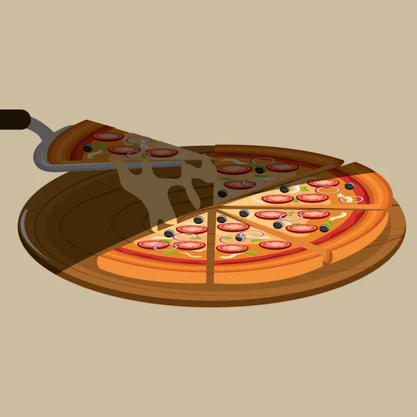 Delicioso design de pizza —  Vetores de Stock