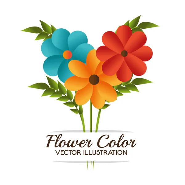 Flower color design — Stock Vector