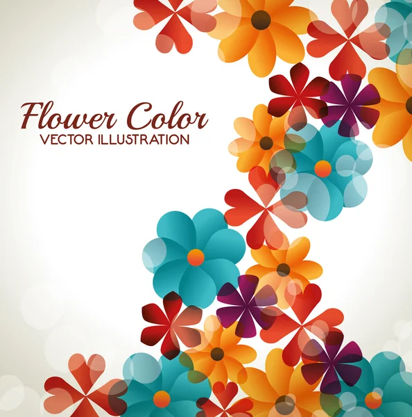 Conception de la couleur des fleurs — Image vectorielle