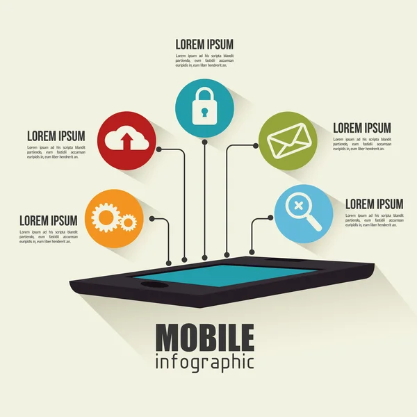 Diseño infográfico móvil — Vector de stock