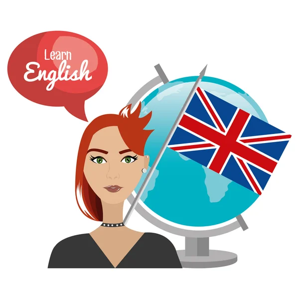 Aprender inglês design —  Vetores de Stock