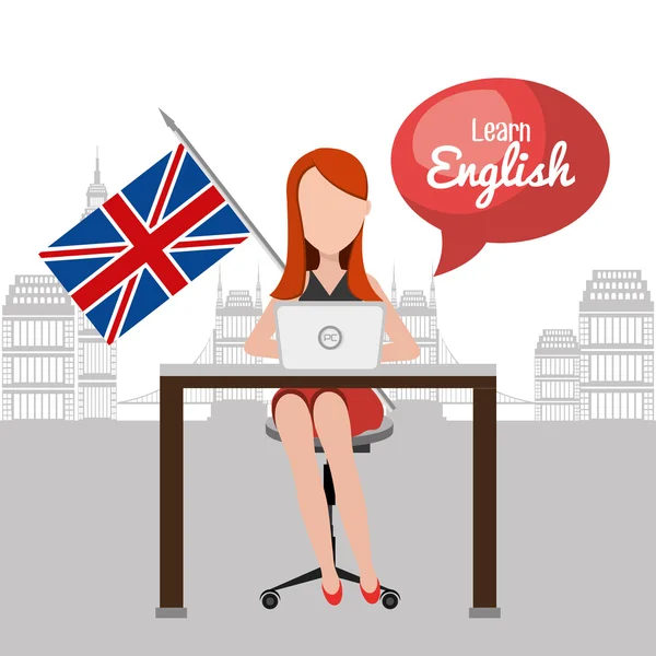 Englisch lernen — Stockvektor