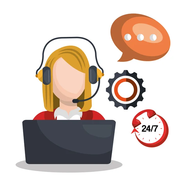 Call-Center-Design — Stockvektor