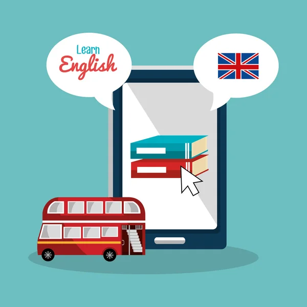 Aprender inglês design —  Vetores de Stock