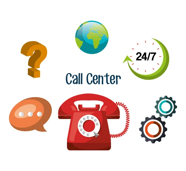 Call-Center-Design — Stockvektor