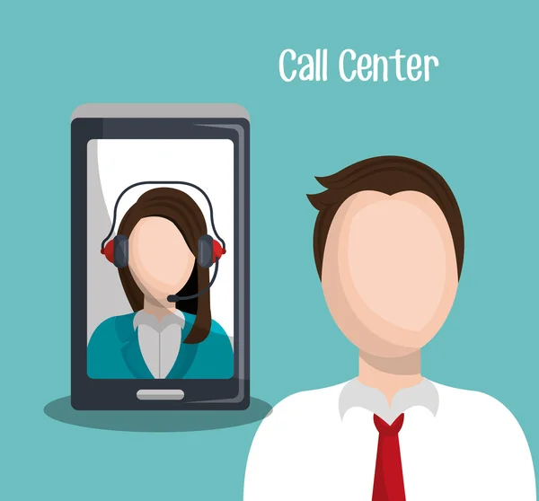 Call-Center-Design — Stockvektor