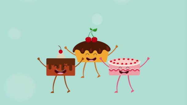 Animiertes Dessert-Icon-Design, Videoanimation — Stockvideo