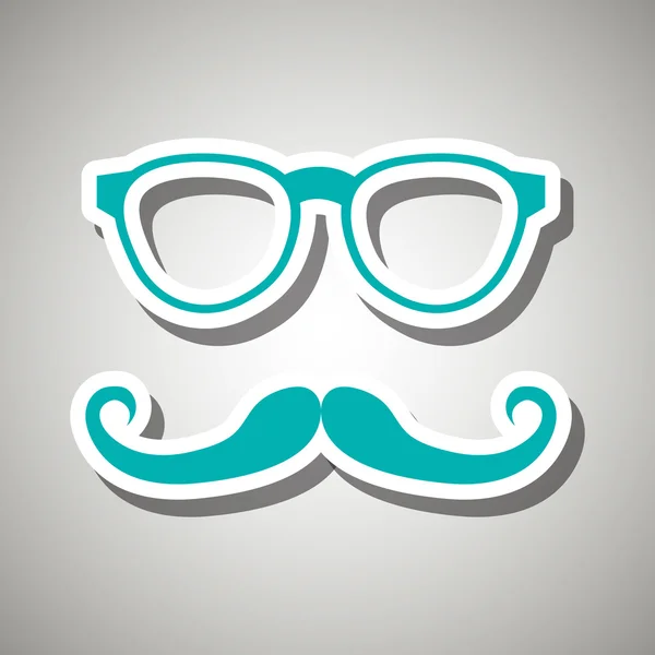 口ひげ、メガネのアイコン デザイン — ストックベクタ
