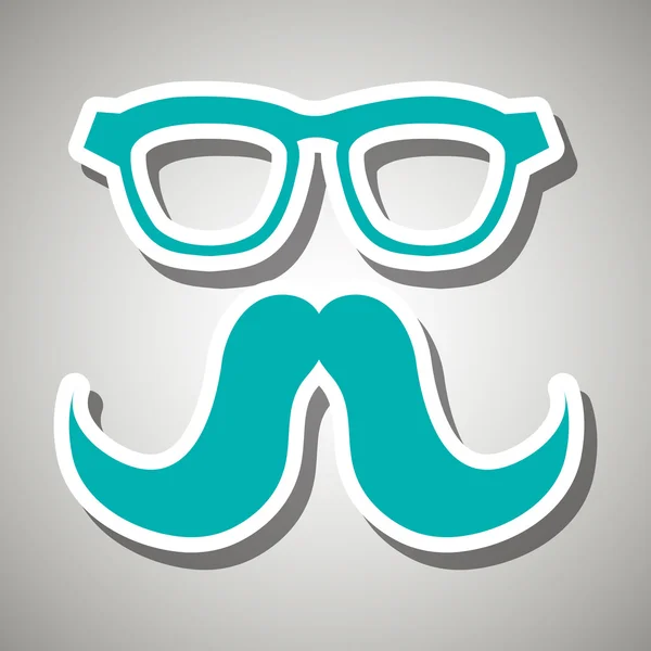 Moustache et lunettes icône design — Image vectorielle
