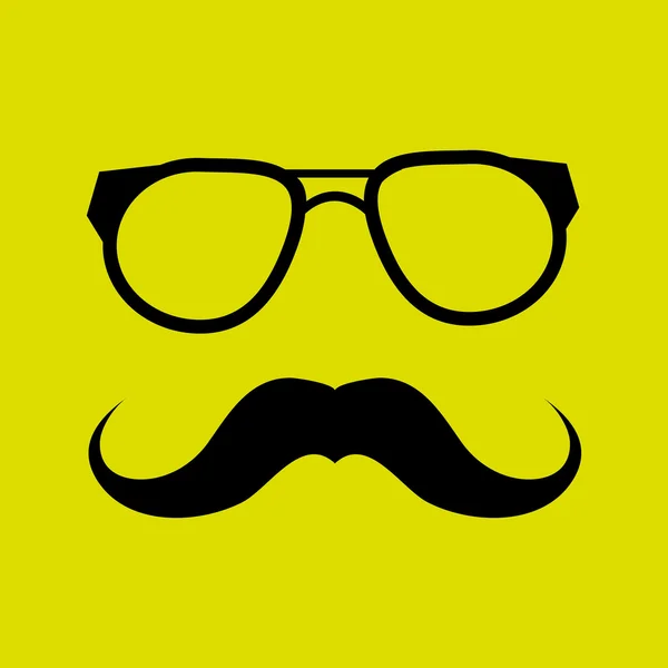 Baffi e occhiali icona di design — Vettoriale Stock