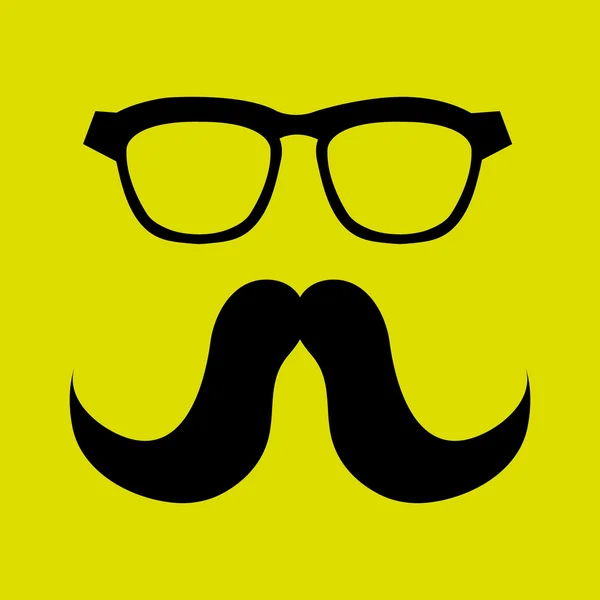 Bigote y gafas icono de diseño — Vector de stock