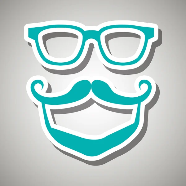 Bigode e óculos ícone design — Vetor de Stock
