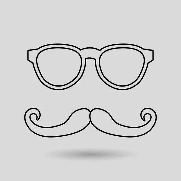 Knír a brýle ikony designu — Stockový vektor