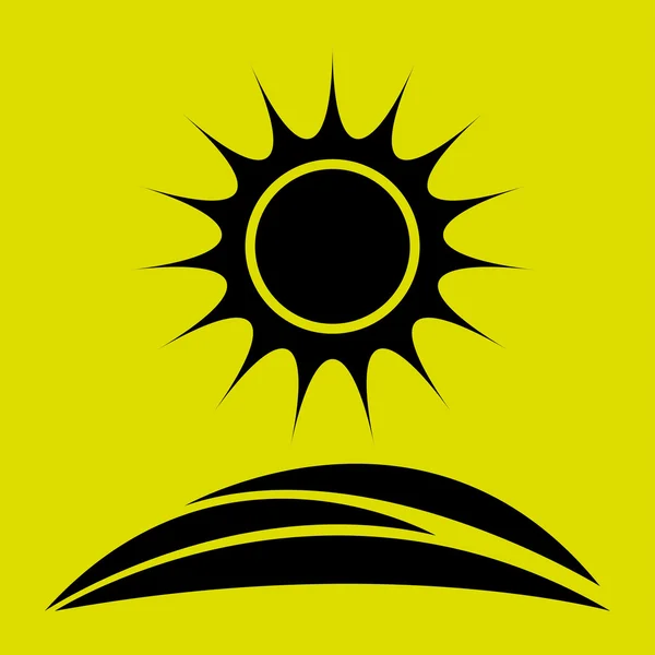 Disegno dell'icona del sole — Vettoriale Stock