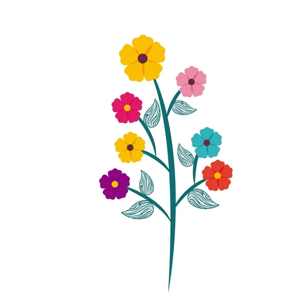 Blad av vackra blommor design — Stock vektor