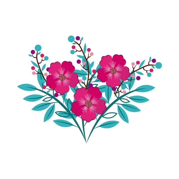 美しい花のデザインの葉 — ストックベクタ