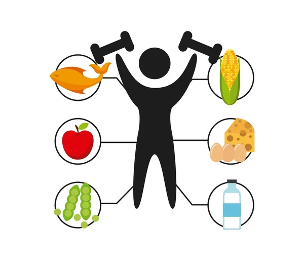 Conception d'aliments sains — Image vectorielle