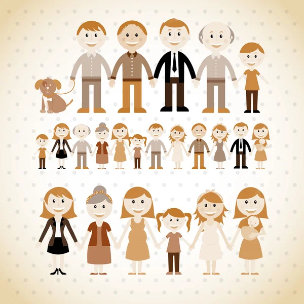 Diseño de los miembros familiares — Vector de stock