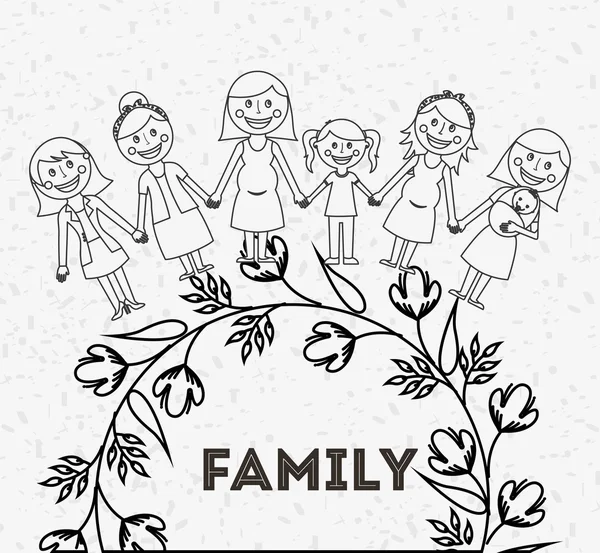 Familieleden ontwerp — Stockvector