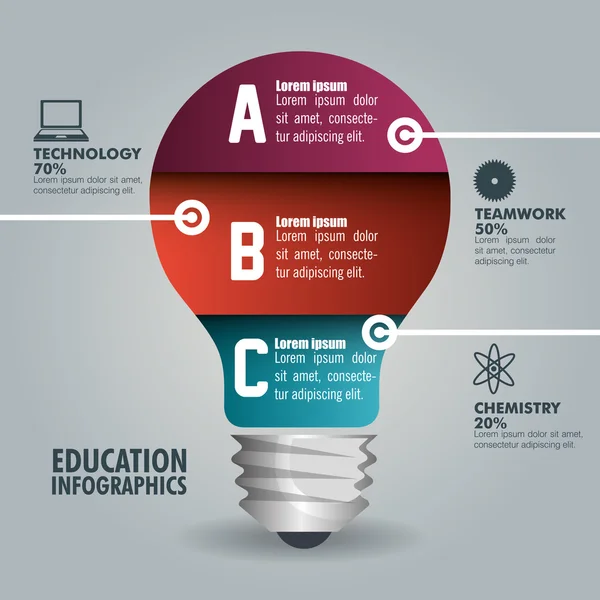 Educación infografía diseño — Vector de stock