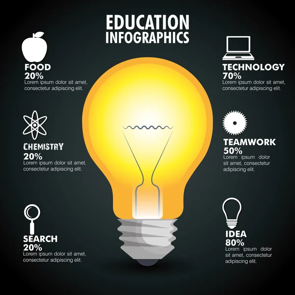 Educación infografía diseño — Archivo Imágenes Vectoriales