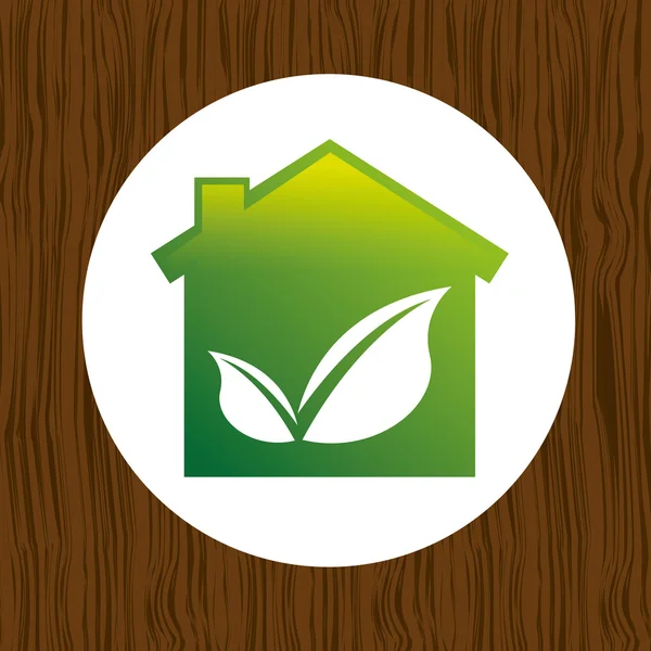 Eco huis pictogram ontwerp — Stockvector