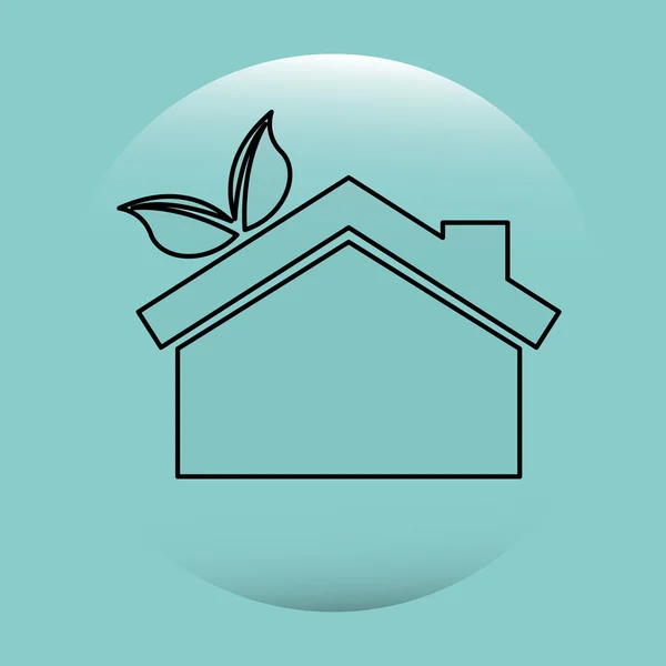 Eco house icône design — Image vectorielle