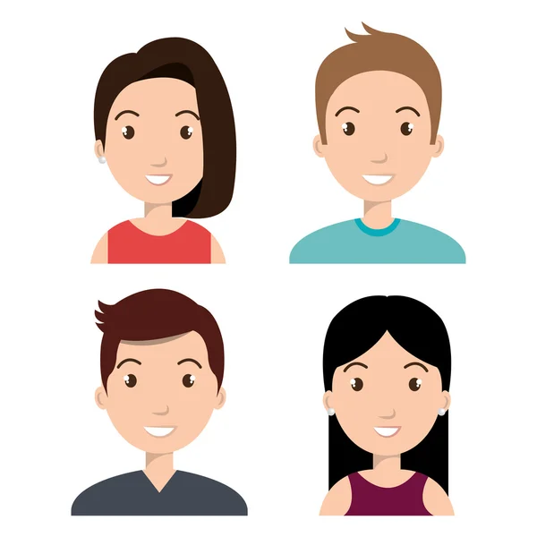 Avatares diseño de personas — Vector de stock