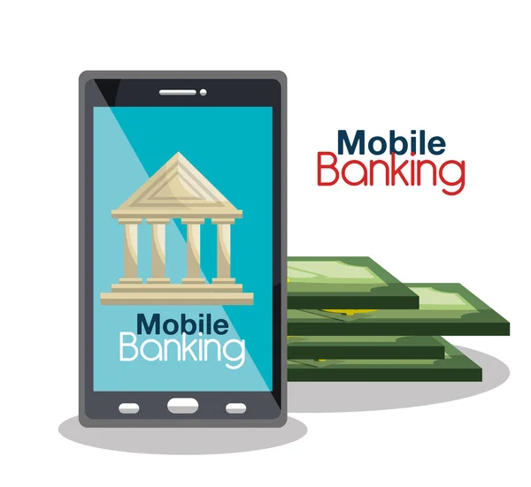 Conception de banque mobile — Image vectorielle