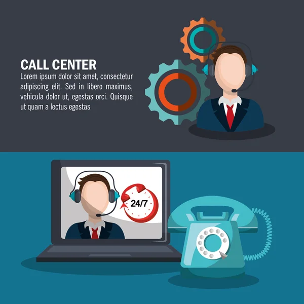 Call-Center-Design — Stockvektor